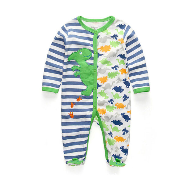 Newborn pure cotton double button crawling clothes baby jumpsuit closed door children's clothing - Image 10