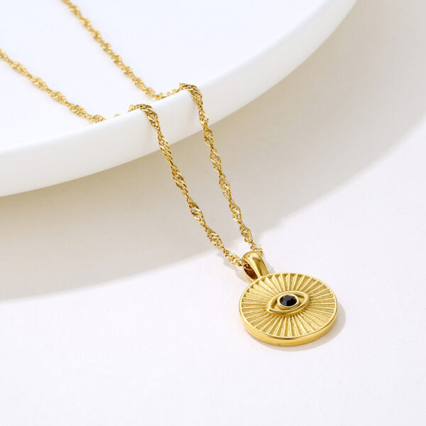 French round eye pendant with elegant and high-end design necklace - Image 5