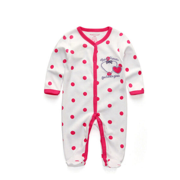 Newborn pure cotton double button crawling clothes baby jumpsuit closed door children's clothing - Image 5