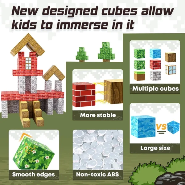 My World Magnetic Building Blocks Assembly Cube Building Magnetic Toys Mini Models Versatile Magnetic Blocks - Image 4