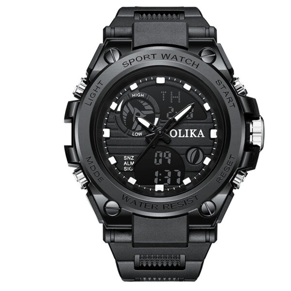 Men's dual display waterproof electronic watch, outdoor sports timing multifunctional quartz electronic watch, shock resistant student watch - Image 7