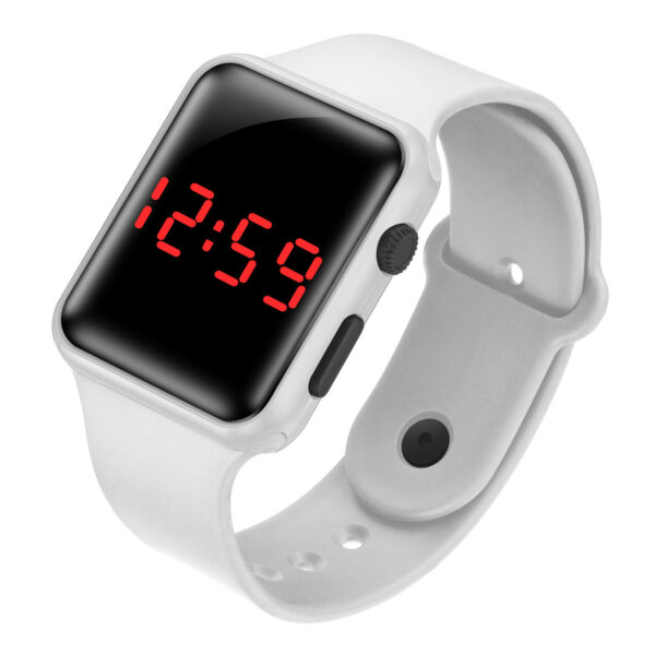 LED electronic watch/student fashion sports LED Apple square silicone electronic watch - Image 6