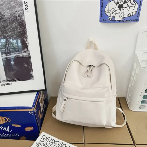 PU Leather Zip Backpack Bag - Image 9