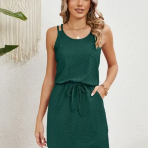 Hollow swimsuit cover cross back bohemian summer dress