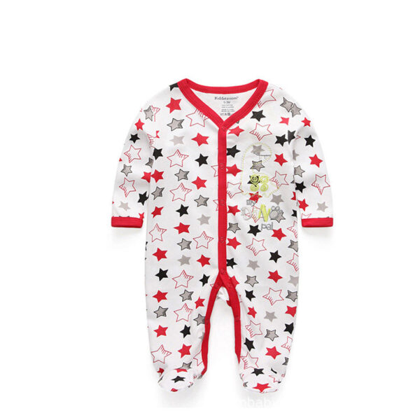 Newborn pure cotton double button crawling clothes baby jumpsuit closed door children's clothing - Image 17