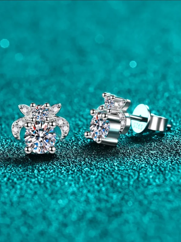 1 Carat Moissanite 925 Sterling Silver Stud Earrings - Image 4