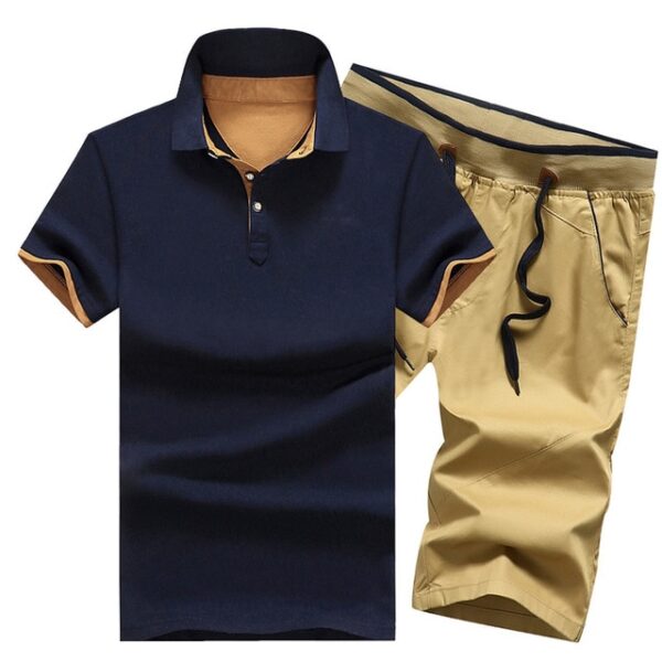 Polo shirt Cotton Mens Sets Summer Button Polo Shirts Sets Turn Down Mens Shorts 4XL Men Clothes 2 Piece Set Elastic Waist Shorts - Image 20