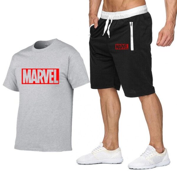 Summer Casual Cotton T Shirts+Shorts Men Sets Brand Clothing Two Pieces Tracksuit - Image 14