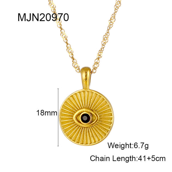 French round eye pendant with elegant and high-end design necklace