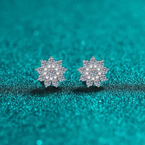925 Sterling Silver Moissanite Zircon Stud Earrings - Image 5