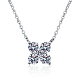 1.26 Carat Moissanite 925 Sterling Silver Geometric Shape Pendant Necklace