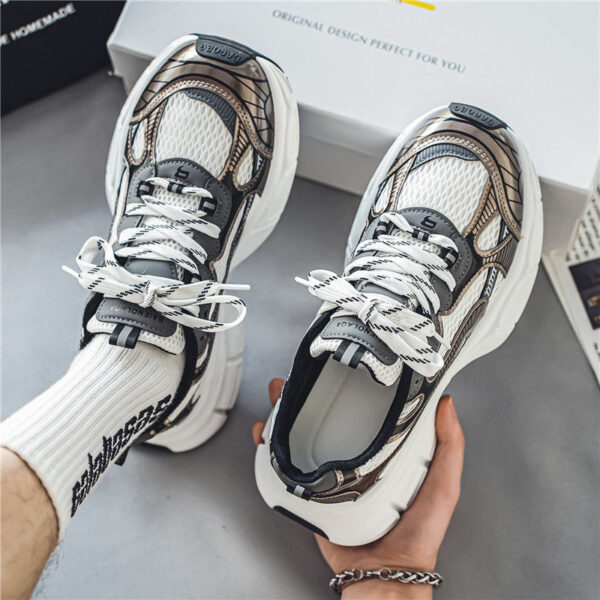 Breathable mesh sports shoes for men versatile thick soled casual running dad shoes for men - Image 8