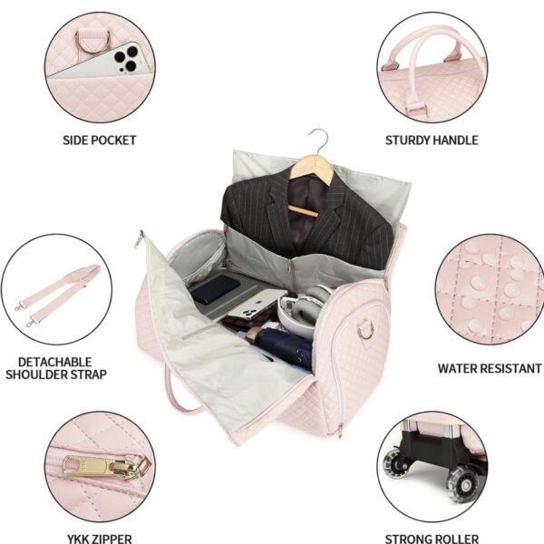 Travel bag with shoe bag coat storage bag  luggage bag with carrying lever  men's and women's business trip bag - Image 7