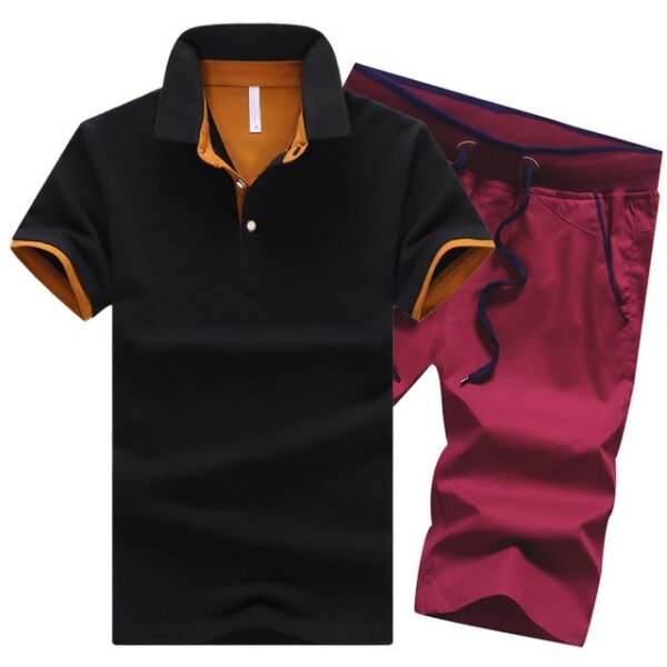 Polo shirt Cotton Mens Sets Summer Button Polo Shirts Sets Turn Down Mens Shorts 4XL Men Clothes 2 Piece Set Elastic Waist Shorts - Image 11