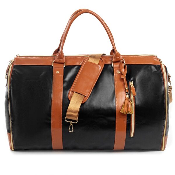 Convenient Travel Carrying Clothing Bag Large PU Leather Travel Luggage Bag Women's Fashion Travel - Image 8