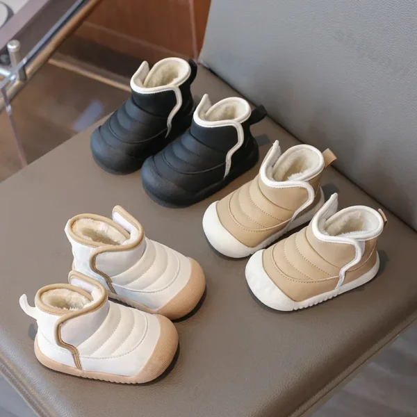 Autumn Winter Children Snow Boots Baby Girls Boys Boots Soft Sole Non-slip Infant Toddler Shoes Outdoor Thick Plush Kids Boots - Image 2