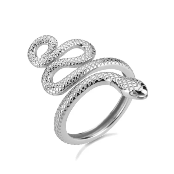 925 Sterling Silver Snake Shape Ring - Image 2