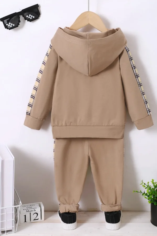 Children's Plaid Hoodie and pants Set - Image 2
