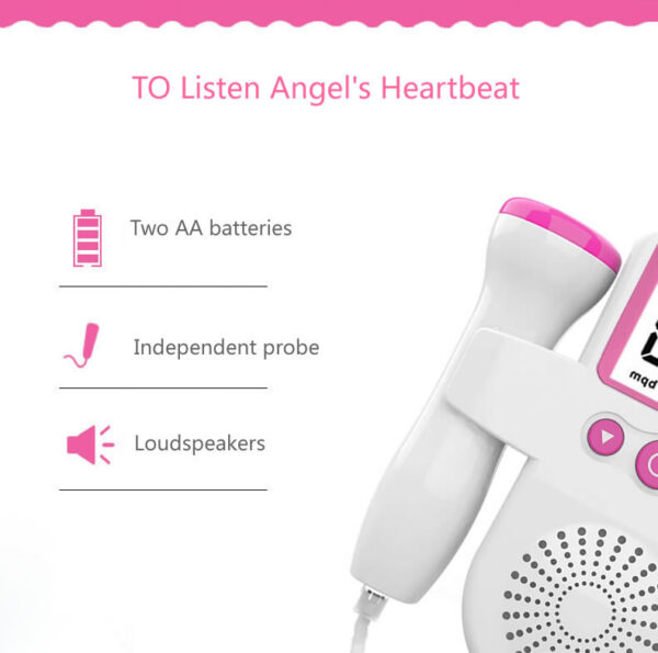 Fetal Heart Monitor Handheld Home Fetal Sound Monitor for Detecting Baby Fetal Movement and Heart Rate Auscultatory Device - Image 3