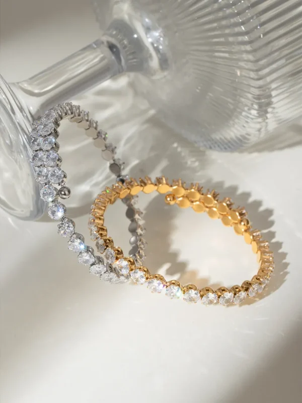Stainless Steel Inlaid Zircon Bracelet - Image 15