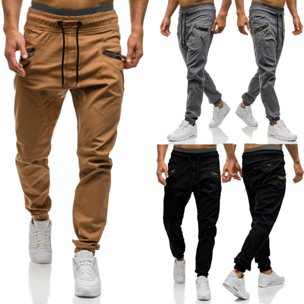 Fashion Men Gyms Pure color Pants Joggers Fitness Casual Long Pants Men Workout Skinny Sweatpants Jogger Tracksuit Trousers - Image 3
