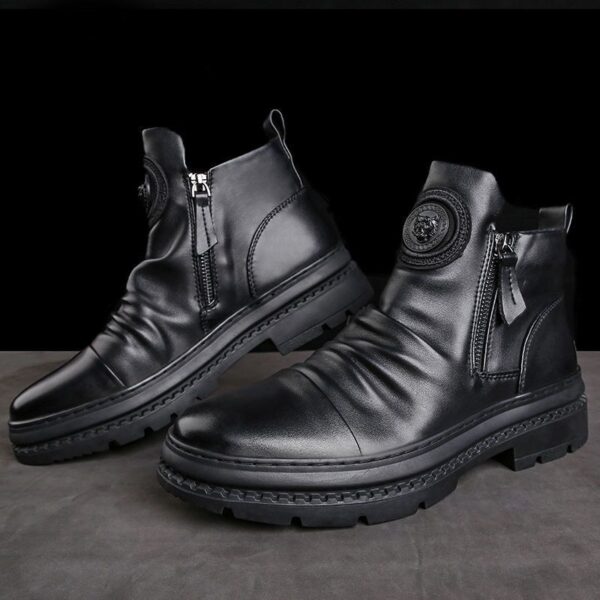 Men's versatile zipper shoes Korean version Martin boots men's casual shoes - Image 3
