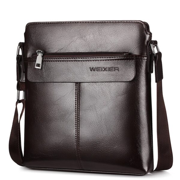 WEIXIER brand men's bag youth messenger bag zipper leather bag Ipad handbag men's shoulder bag