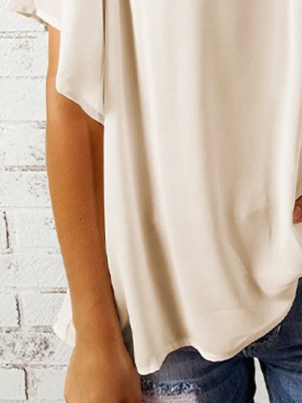Ruched Notched Half Sleeve Blouse - Image 18
