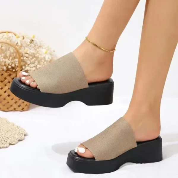Open Toe Platform Cloth Sandals - Image 11