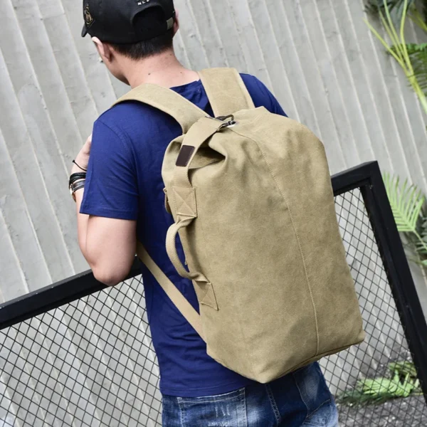 Large Capacity Rucksack Man Travel Bag Mountaineering Backpack Male Luggage Boys Canvas Bucket - Image 2