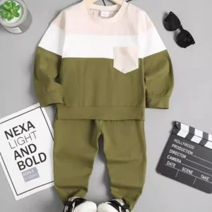 Children's Color Block Top and Pants Set