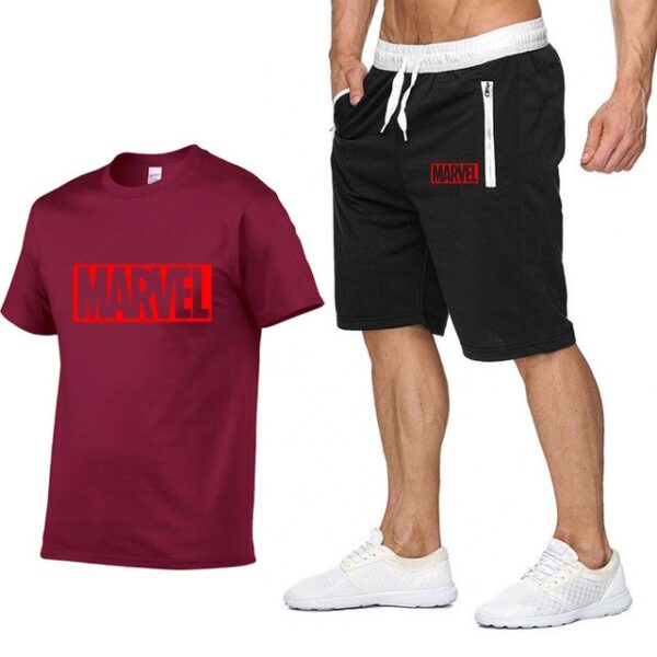 Summer Casual Cotton T Shirts+Shorts Men Sets Brand Clothing Two Pieces Tracksuit - Image 7