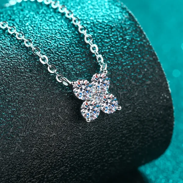 1.26 Carat Moissanite 925 Sterling Silver Geometric Shape Pendant Necklace - Image 3