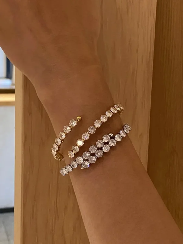 Stainless Steel Inlaid Zircon Bracelet - Image 10
