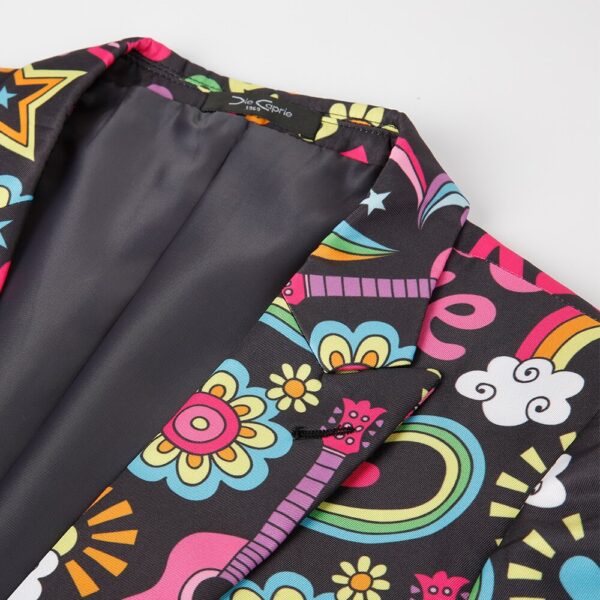 Cute mens jacket slim fit Halloween print floral Men suits blazer euro plus size 4XL Tuxedo prom men clothing - Image 4