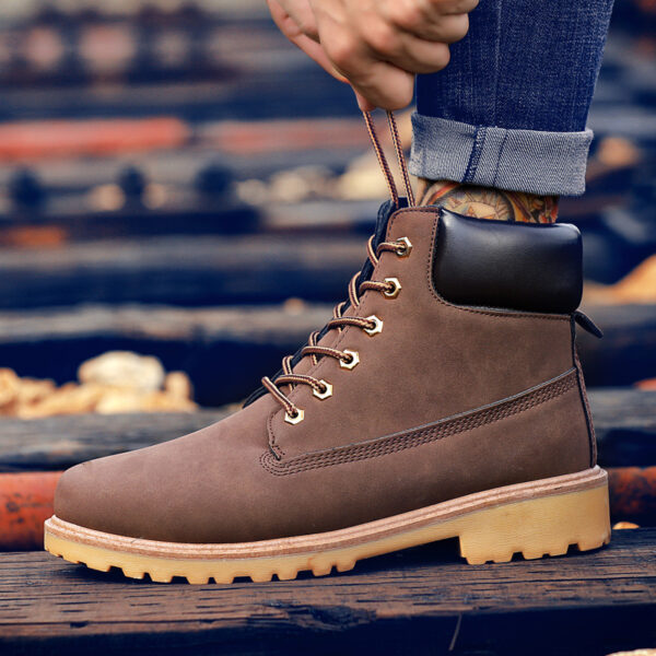 Fashionable high top Martin boots for men casual Baotou workwear shoes autumn and winter men's boots - Image 3