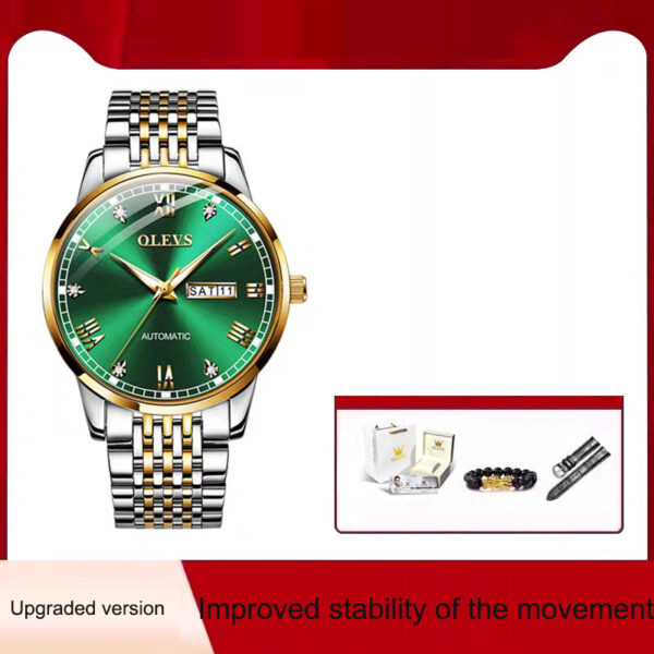 Men's Watch Men's Mechanical Watch Fully Automatic Simple Wind Waterproof Night Light Watch - Image 3