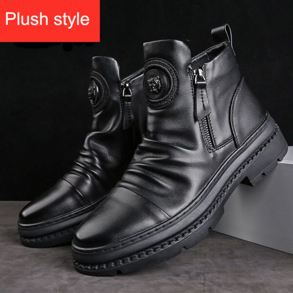 Men's versatile zipper shoes Korean version Martin boots men's casual shoes - Image 2