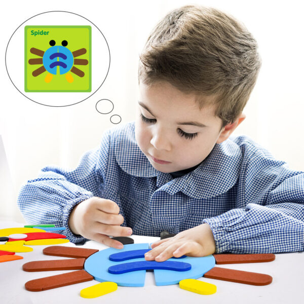 Children's Montessori fun geometry creative puzzle board puzzle development thinking early childhood enlightenment wooden toys - Image 2