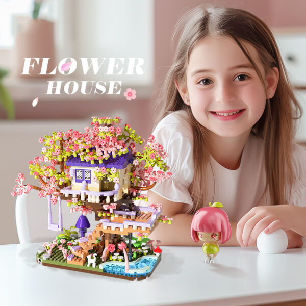 Flower House Assembly Building Blocks Microparticle Toys Christmas Gift - Image 4