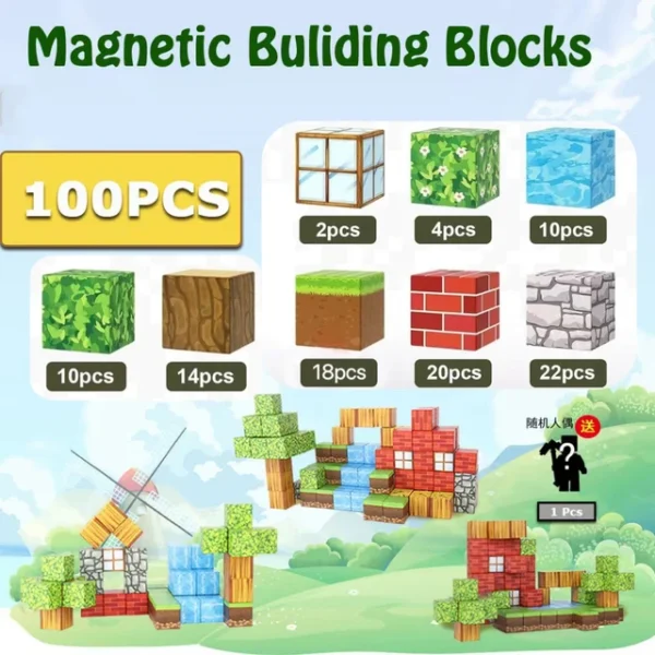My World Magnetic Building Blocks Assembly Cube Building Magnetic Toys Mini Models Versatile Magnetic Blocks - Image 5