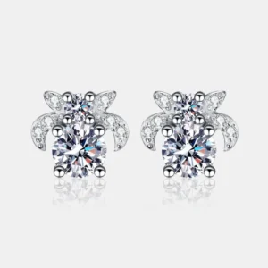 1 Carat Moissanite 925 Sterling Silver Stud Earrings