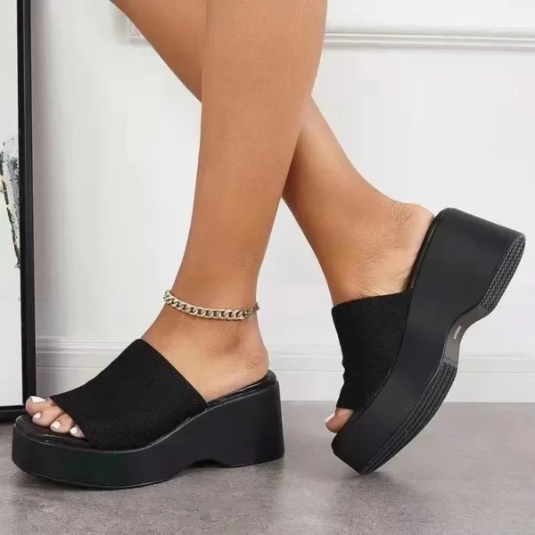 Open Toe Platform Cloth Sandals - Image 12