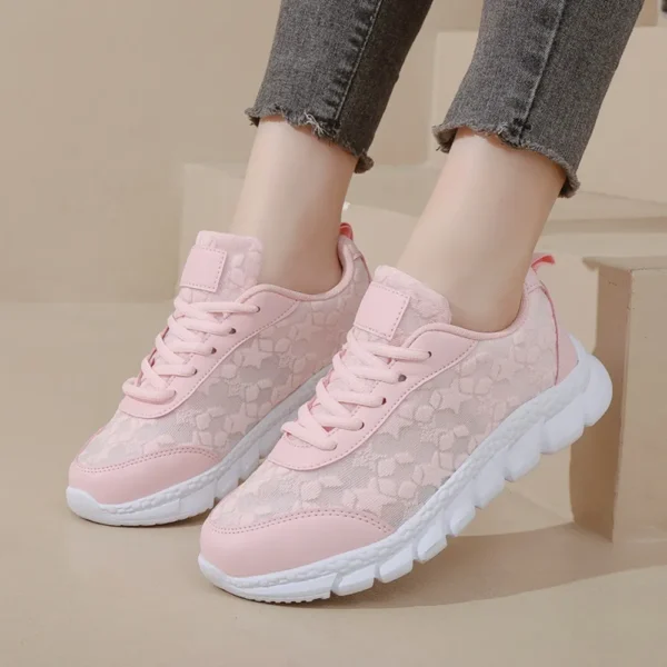 Lace Up Round Toe Star Mesh Athletic - Image 3