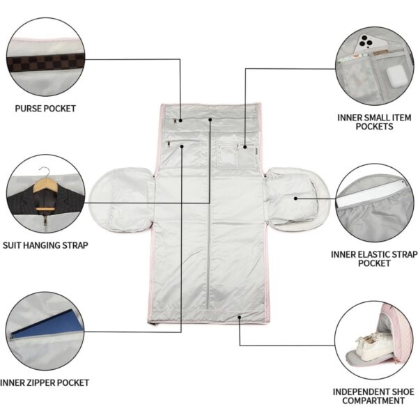 Travel bag with shoe bag coat storage bag  luggage bag with carrying lever  men's and women's business trip bag - Image 6