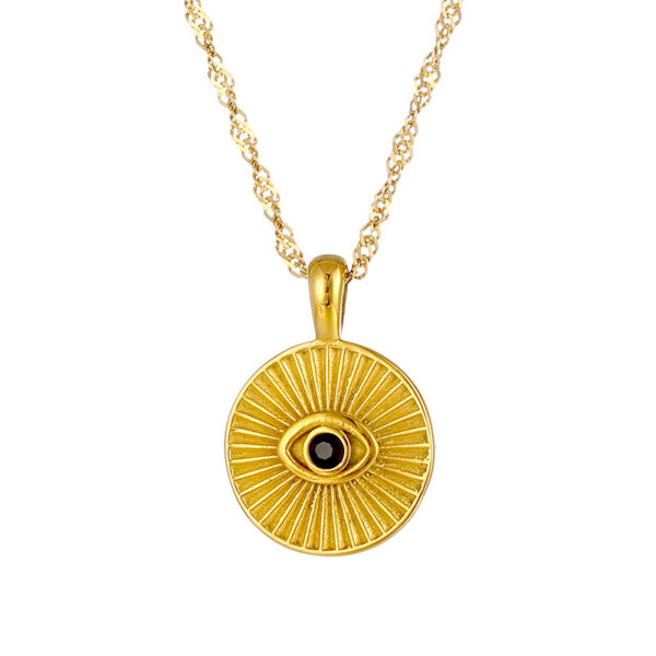 French round eye pendant with elegant and high-end design necklace - Image 4
