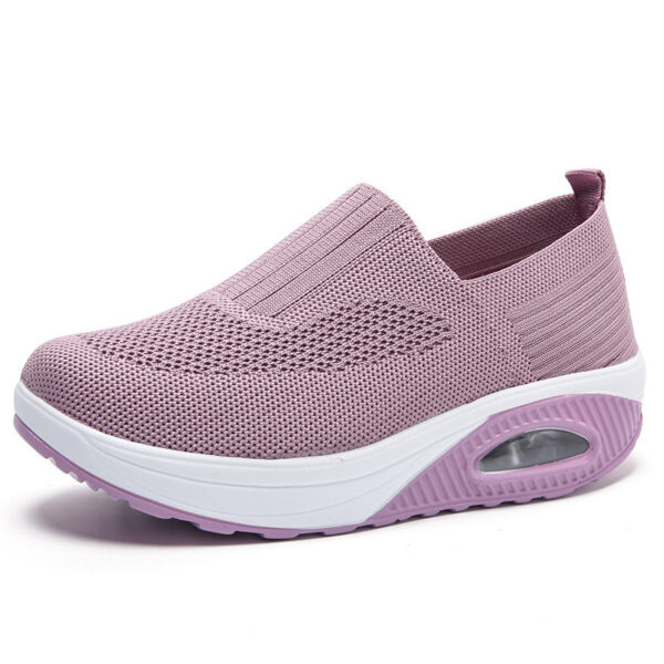Women's shoes with thick sole and air cushion comfortable for casual sports breathable and fly woven soft soled women's shoes - Image 5