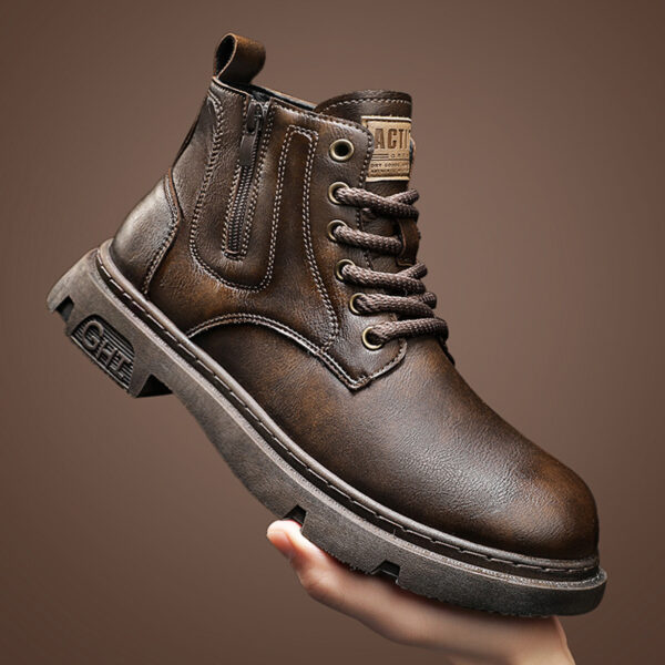 Men's British style short boots for autumn new side zipper casual retro versatile Martin boots - Image 4