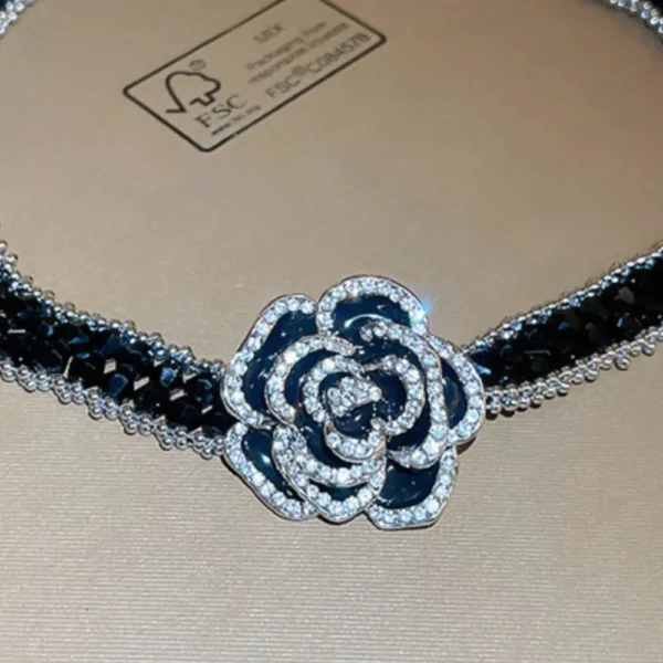 Alloy Crystal Rose Necklace - Image 2
