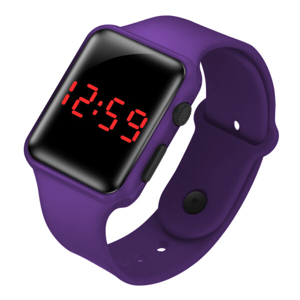 LED electronic watch/student fashion sports LED Apple square silicone electronic watch - Image 9
